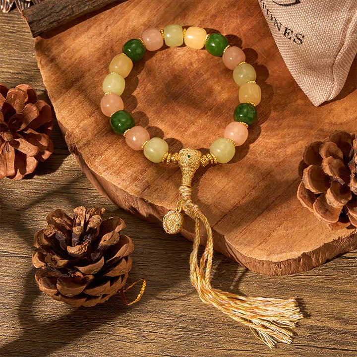 Buddha Stones Pulsera de cuentas rectangulares redondeadas de jade jade cuarcita color jade armonía - image 8