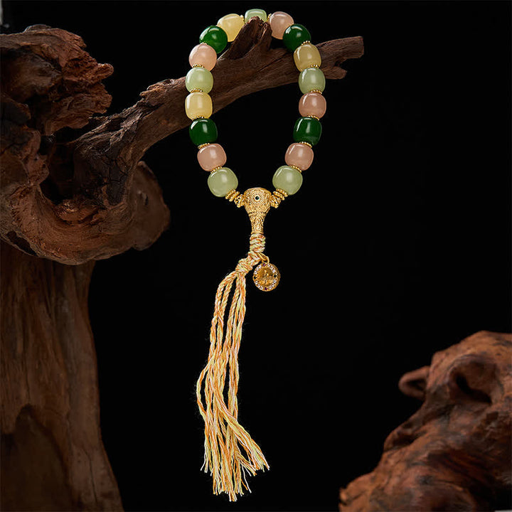Buddha Stones Pulsera de cuentas rectangulares redondeadas de jade jade cuarcita color jade armonía - image 2