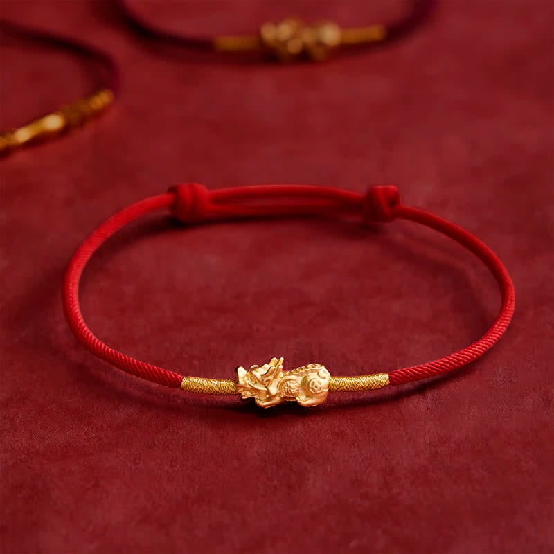 Buddha Stones Pulsera de la suerte PiXiu de hilo rojo hecha a mano - image 13