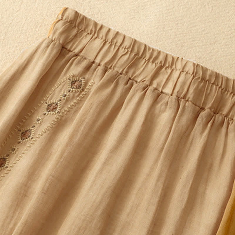 Falda de mujer de 7-8 pulgadas de largo con diseño étnico vintage de bordado de Buddha Stones. - image 11
