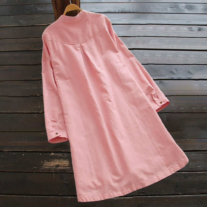 Camisa de mujer de manga larga con botones y bolsillos, con estampado de Buddha Stones. - image 6