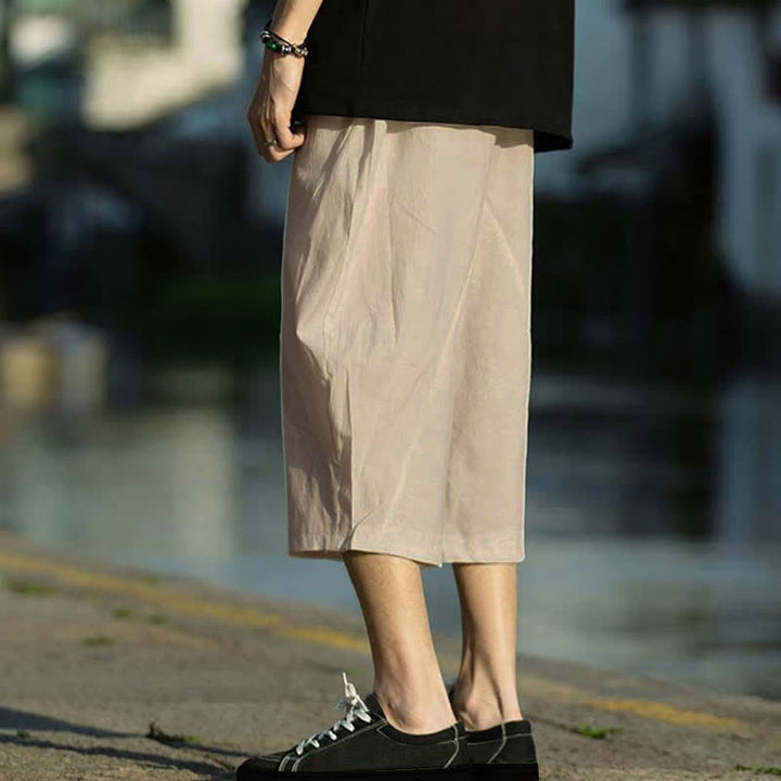 Pantalones de hombre Buddha Stones Summer Plain Pleat Design con cordón ajustable, largo 7-8 y bolsillos. - image 12