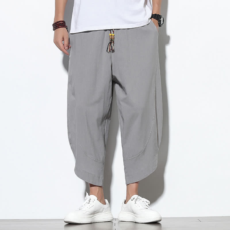 Pantalones harem de verano informales para hombre con cordón ajustable y bolsillos, estampado de Buddha Stones. - Gainsboro - US/UK/AU46, EU56 (5XL) - image 0
