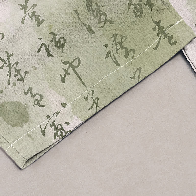 Buddha Stones Pantalones de mujer de algodón puro con estampado artístico de mariposas y cintura elástica con bolsillos. - image 1