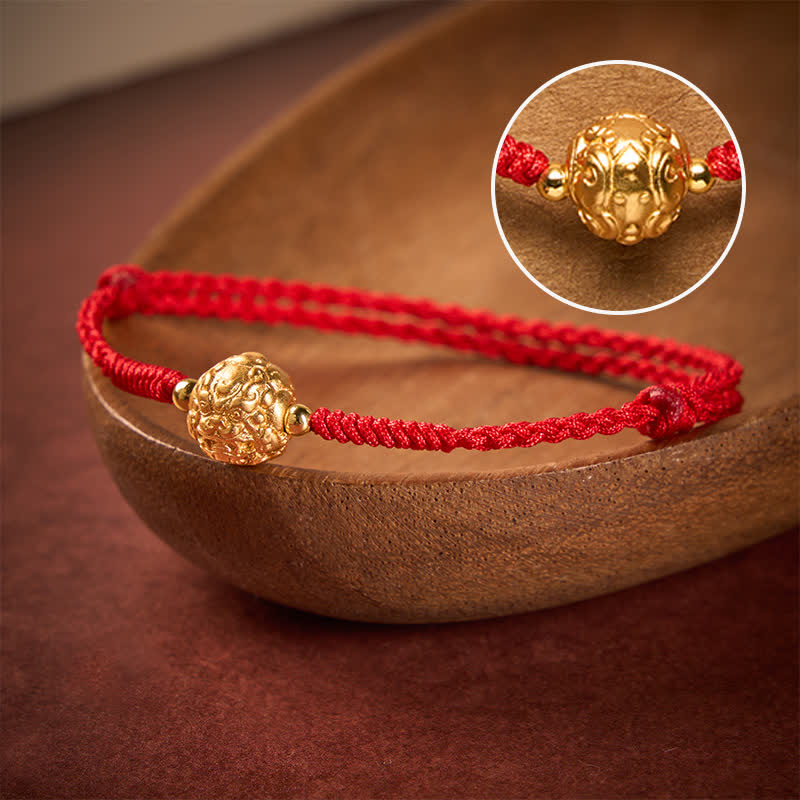 Buddha Stones Pulsera de hilo rojo de la suerte Pi Xiu de cobre - Pi Xiu de cobre (circunferencia de la muñeca: 6,3–6,7 pulgadas/16–17 cm) - image 0