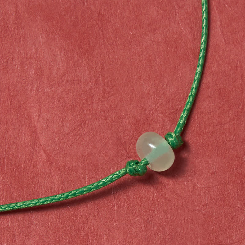 Buddha Stones Pulsera minimalista de protección de aventurina verde con hilo rojo trenzado - image 5