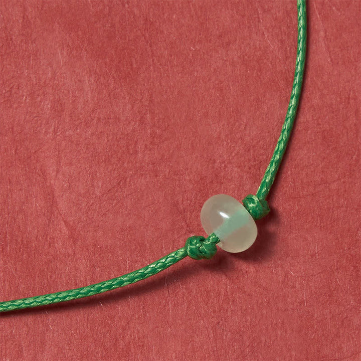 Buddha Stones Pulsera minimalista de protección de aventurina verde con hilo rojo trenzado - image 5
