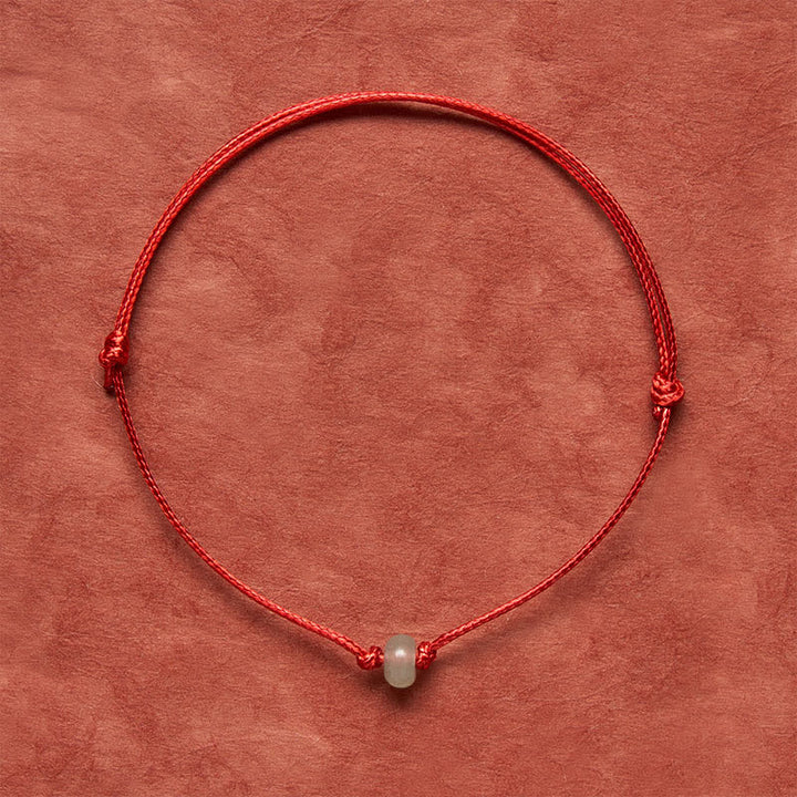 Buddha Stones Pulsera minimalista de protección de aventurina verde con hilo rojo trenzado - image 1