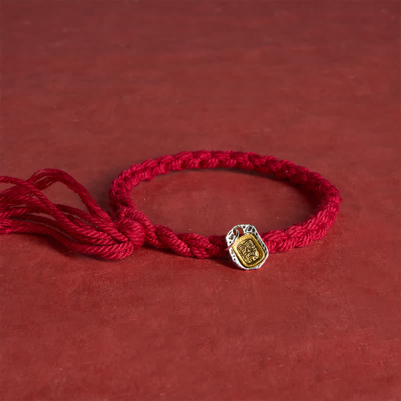 Buddha Stones Pulsera de conexión armónica con detalles de cobre y cordón rojo - image 4