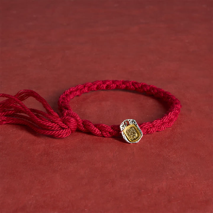 Buddha Stones Pulsera de conexión armónica con detalles de cobre y cordón rojo - image 4