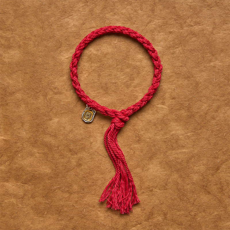 Buddha Stones Pulsera de conexión armónica con detalles de cobre y cordón rojo - image 2