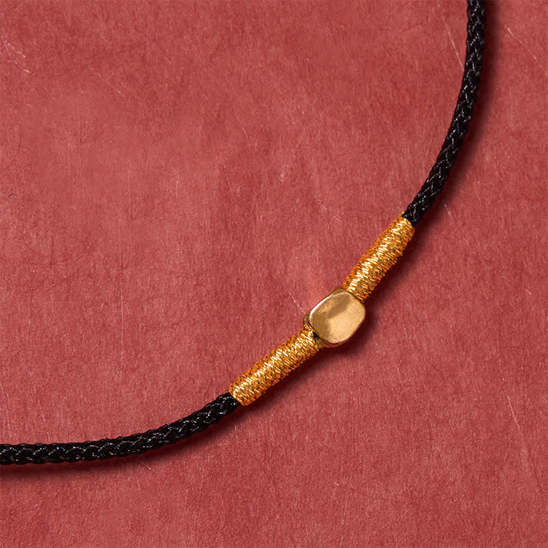 Buddha Stones Pulsera de cuerda trenzada protectora con cuentas doradas de plata de ley 925 - image 11