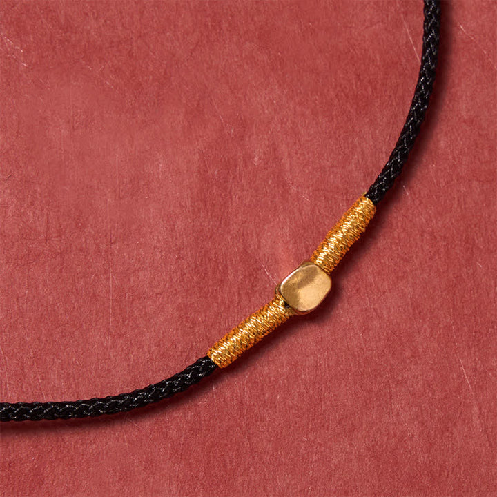 Buddha Stones Pulsera de cuerda trenzada protectora con cuentas doradas de plata de ley 925 - image 11