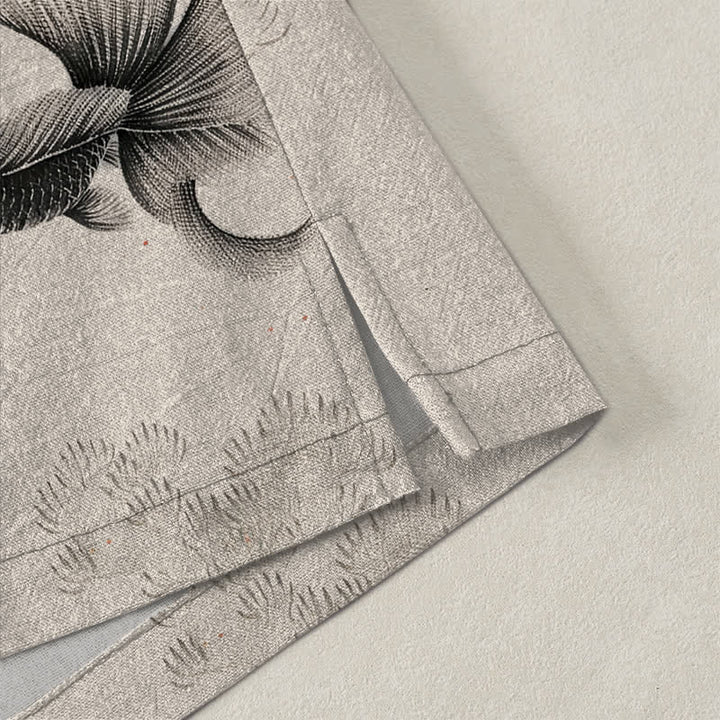 Buddha Stones Kimono de hombre con estampado de olas fluidas y peces koi de algodón, abertura frontal. - image 4