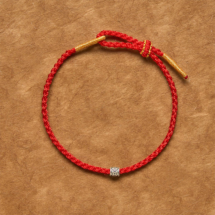 Buddha Stones Pulsera minimalista de plata de ley 925 con hilo negro y rojo y protección de monedas chinas. - image 10