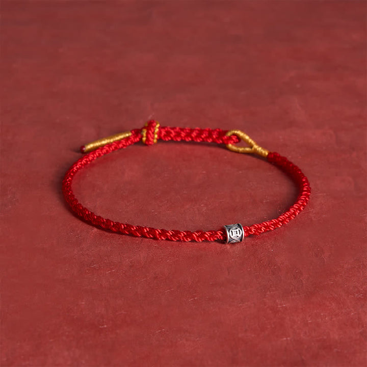 Buddha Stones Pulsera minimalista de plata de ley 925 con hilo negro y rojo y protección de monedas chinas. - image 12