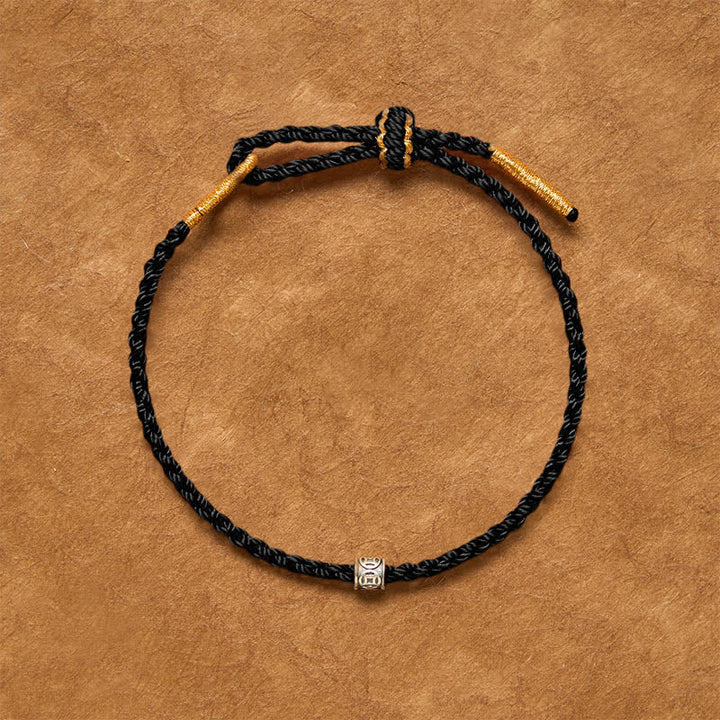 Buddha Stones Pulsera minimalista de plata de ley 925 con hilo negro y rojo y protección de monedas chinas. - image 14