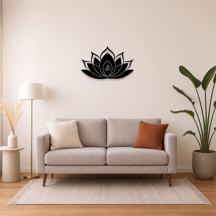 Buddha Stones Loto OM Mindfulness Zen Silueta Hierro Símbolos Significativos Arte de Pared - image 11