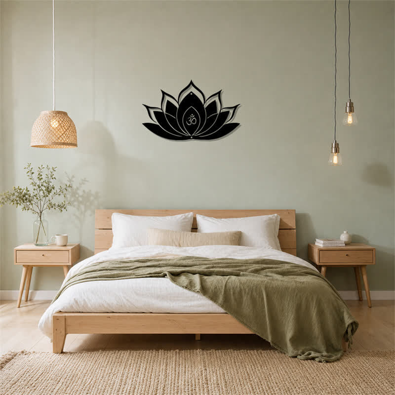 Buddha Stones Loto OM Mindfulness Zen Silueta Hierro Símbolos Significativos Arte de Pared - image 13