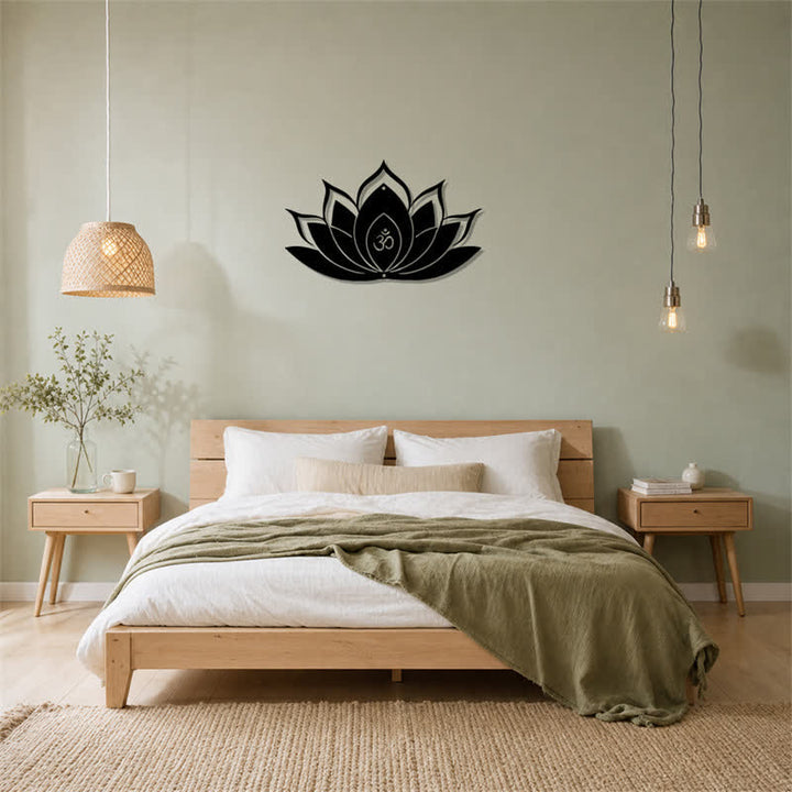 Buddha Stones Loto OM Mindfulness Zen Silueta Hierro Símbolos Significativos Arte de Pared - image 13