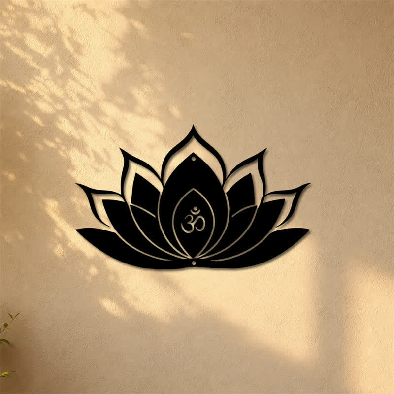 Buddha Stones Loto OM Mindfulness Zen Silueta Hierro Símbolos Significativos Arte de Pared - image 14
