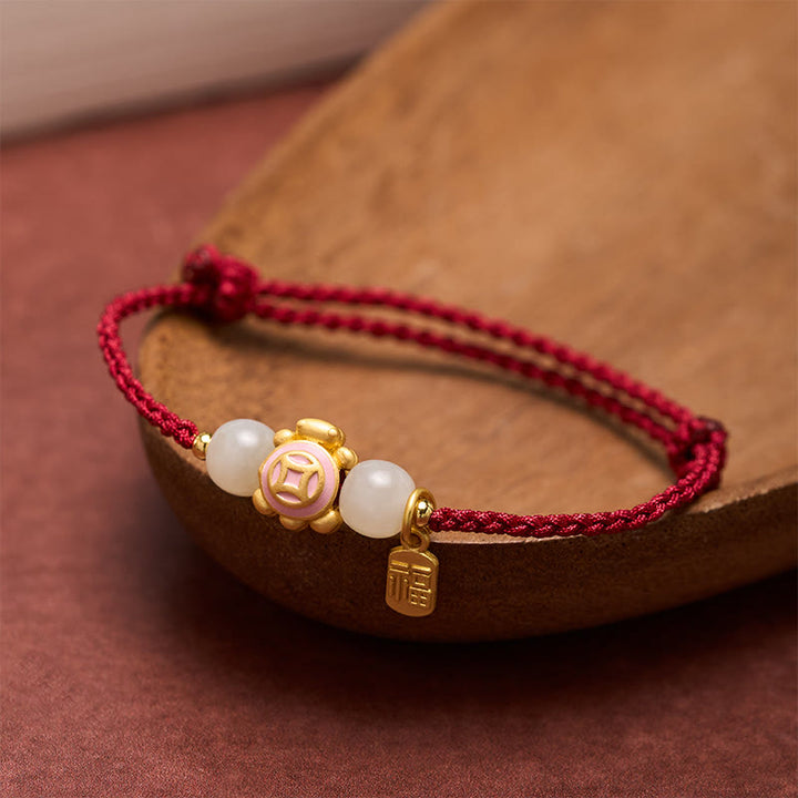 Buddha Stones Pulsera de fuerza tejida a mano con hilo rojo de tortuga - image 11