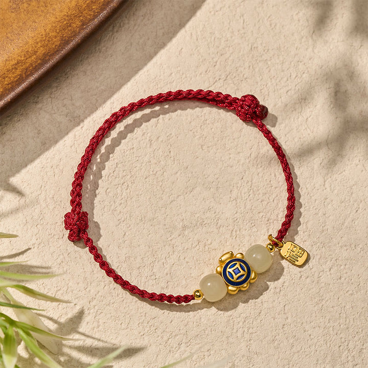 Buddha Stones Pulsera de fuerza tejida a mano con hilo rojo de tortuga - image 18
