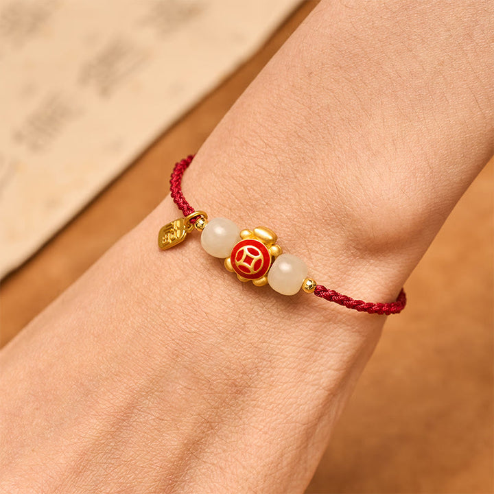 Buddha Stones Pulsera de fuerza tejida a mano con hilo rojo de tortuga - image 5