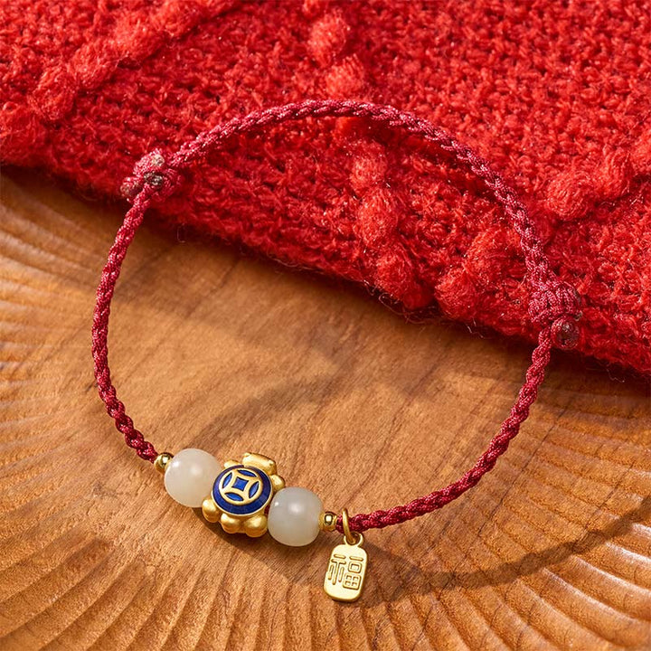 Buddha Stones Pulsera de fuerza tejida a mano con hilo rojo de tortuga - image 20