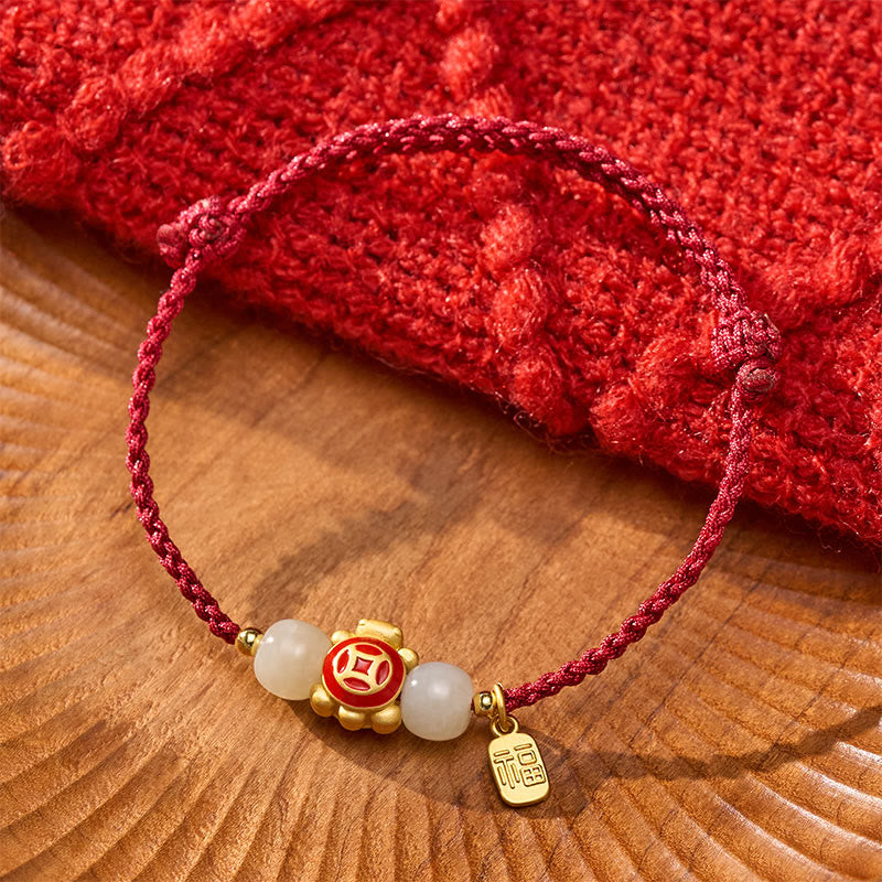 Buddha Stones Pulsera de fuerza tejida a mano con hilo rojo de tortuga - image 4