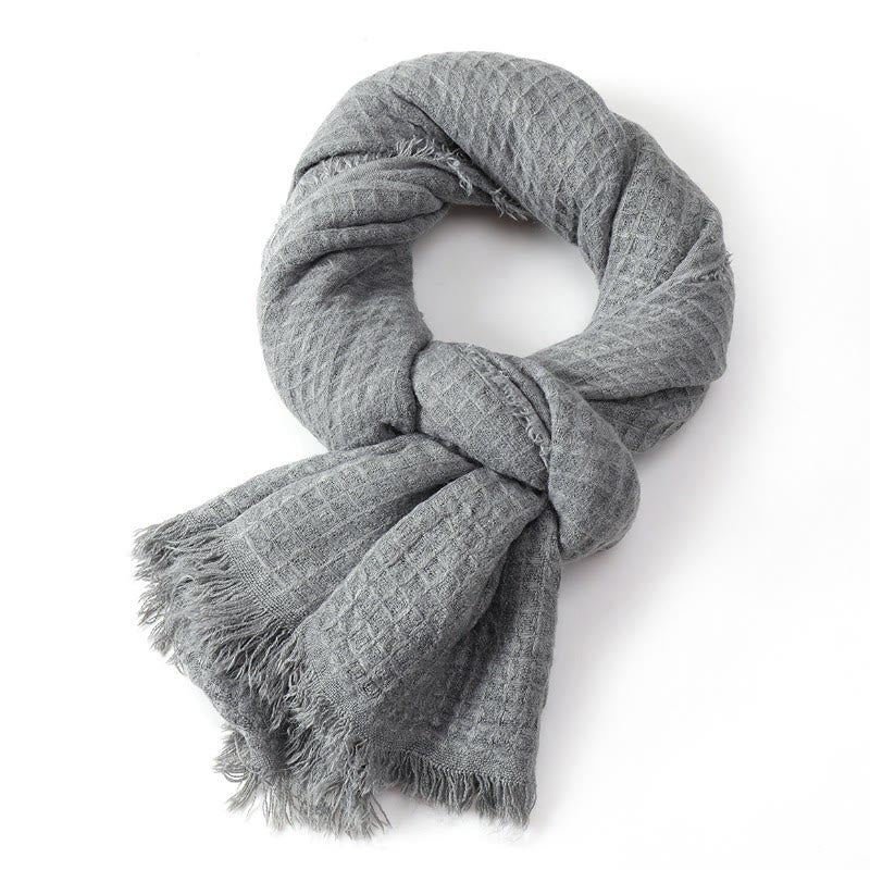 Bufanda tipo chal para hombre con borlas texturizadas y diseño de Buddha Stones, ideal para otoño e invierno. - image 15