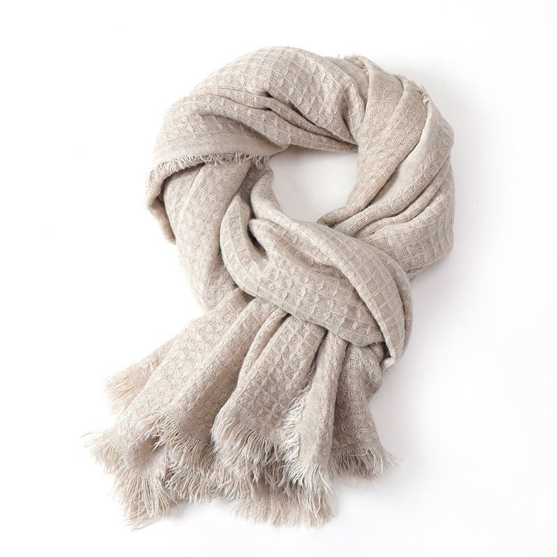 Bufanda tipo chal para hombre con borlas texturizadas y diseño de Buddha Stones, ideal para otoño e invierno. - image 13