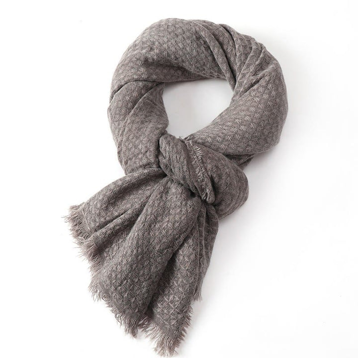 Bufanda tipo chal para hombre con borlas texturizadas y diseño de Buddha Stones, ideal para otoño e invierno. - image 11