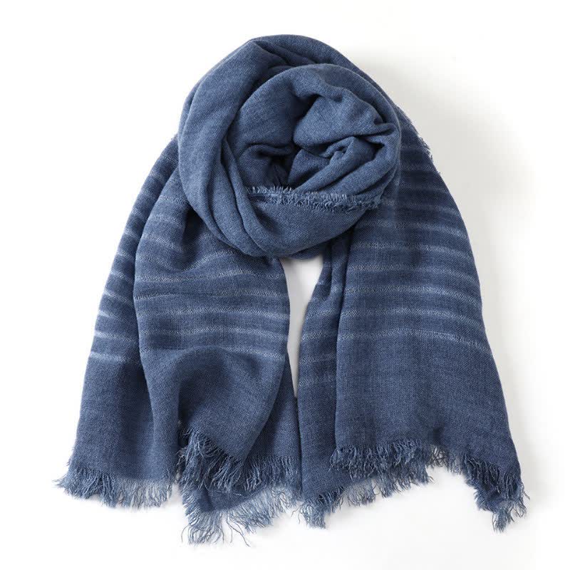 Bufanda de hombre con estampado de Buddha Stones para primavera y otoño, con textura artística y para uso diario. - Azul acero - image 0
