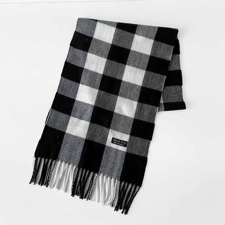 Bufanda rectangular larga a cuadros con flecos para hombre, con estampado de Buddha Stones, ideal para otoño e invierno. - image 2