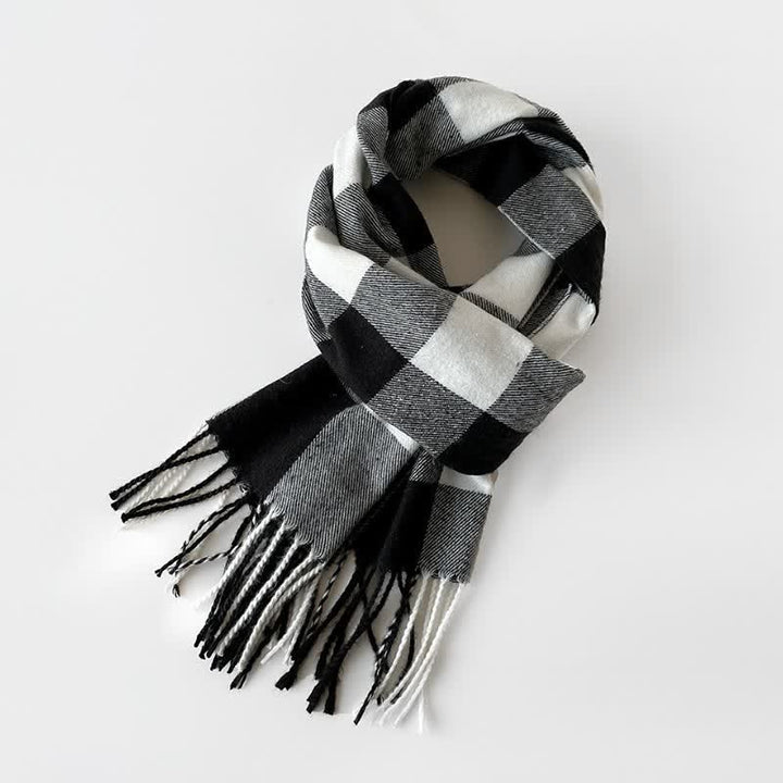 Bufanda rectangular larga a cuadros con flecos para hombre, con estampado de Buddha Stones, ideal para otoño e invierno. - image 1