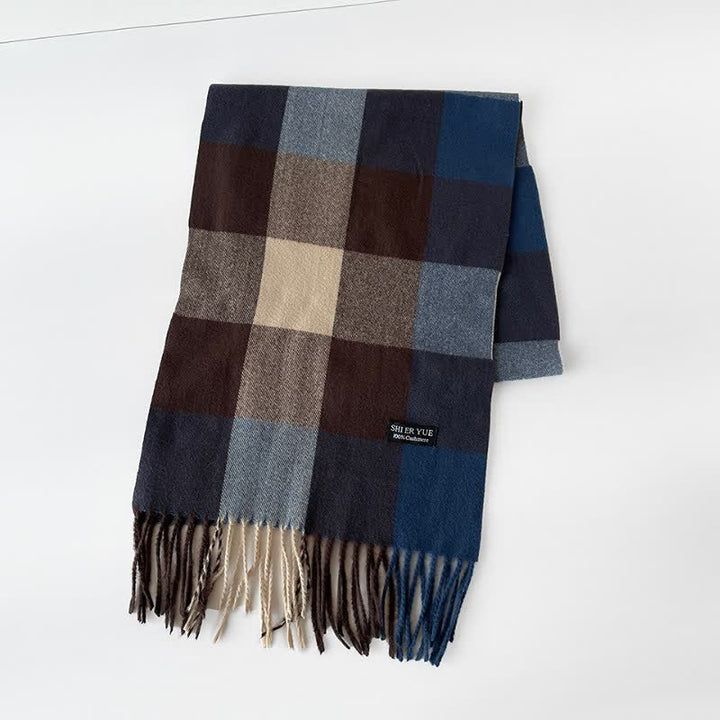 Bufanda rectangular larga a cuadros con flecos para hombre, con estampado de Buddha Stones, ideal para otoño e invierno. - image 8