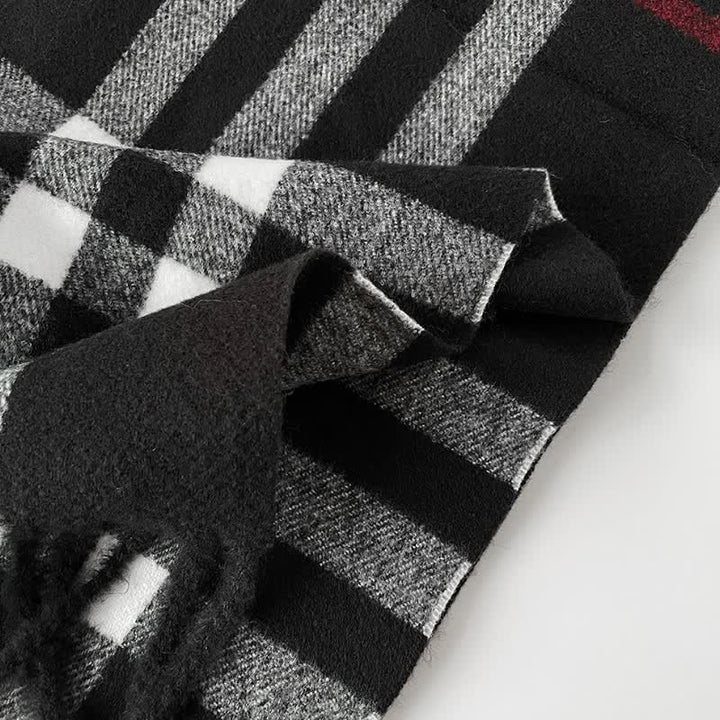 Bufanda rectangular larga a cuadros con flecos para hombre, con estampado de Buddha Stones, ideal para otoño e invierno. - image 4