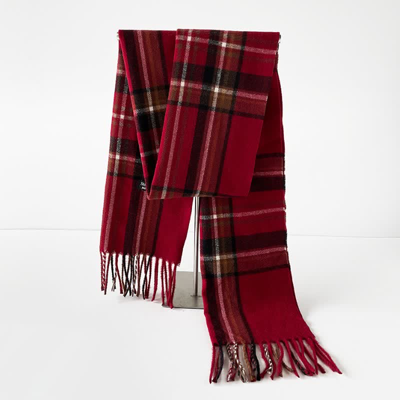 Bufanda rectangular larga a cuadros con flecos para hombre, con estampado de Buddha Stones, ideal para otoño e invierno. - image 11