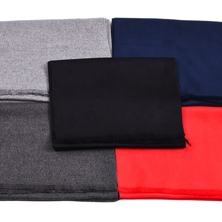 Bufanda larga y acogedora para hombre con borlas, color liso, diseño de Buddha Stones, ideal para otoño e invierno. - image 8