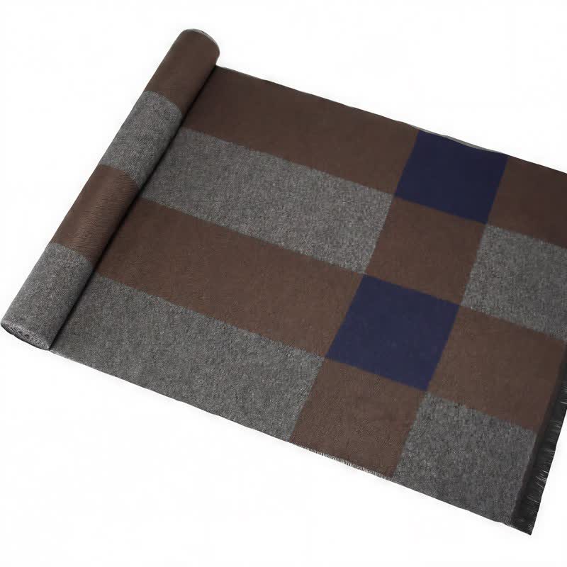 Bufanda de hombre cálida con borlas, rayas urbanas y estampado de Buddha Stones para otoño e invierno. - image 14