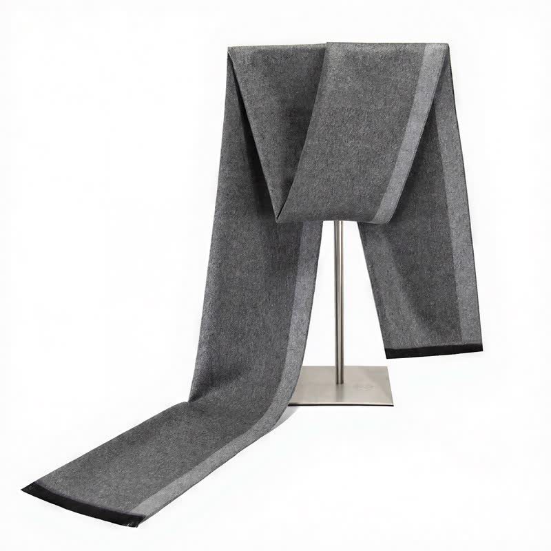 Bufanda de hombre cálida con borlas, rayas urbanas y estampado de Buddha Stones para otoño e invierno. - Gris claro - image 19