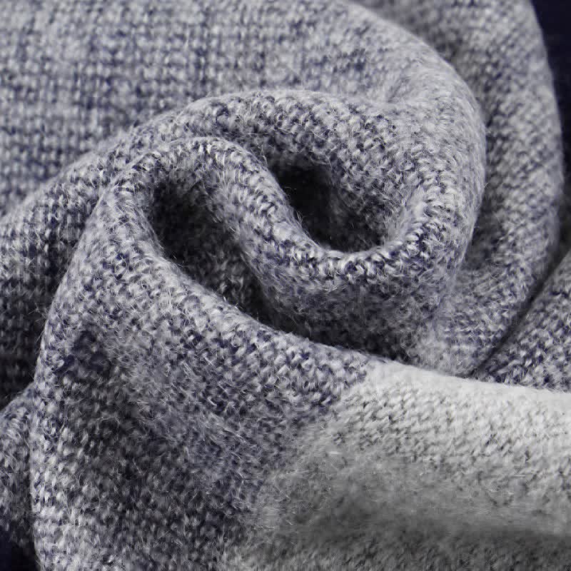 Bufanda de hombre cálida con borlas, rayas urbanas y estampado de Buddha Stones para otoño e invierno. - image 10