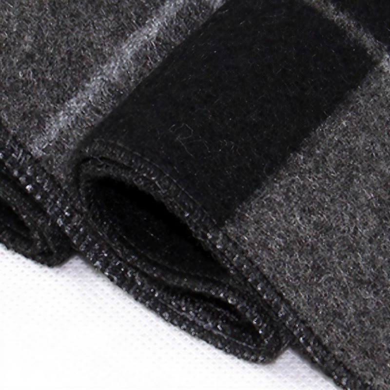 Bufanda cómoda para hombre con flecos y estampado a cuadros grises, estilo clásico de otoño/invierno, de Buddha Stones. - image 9