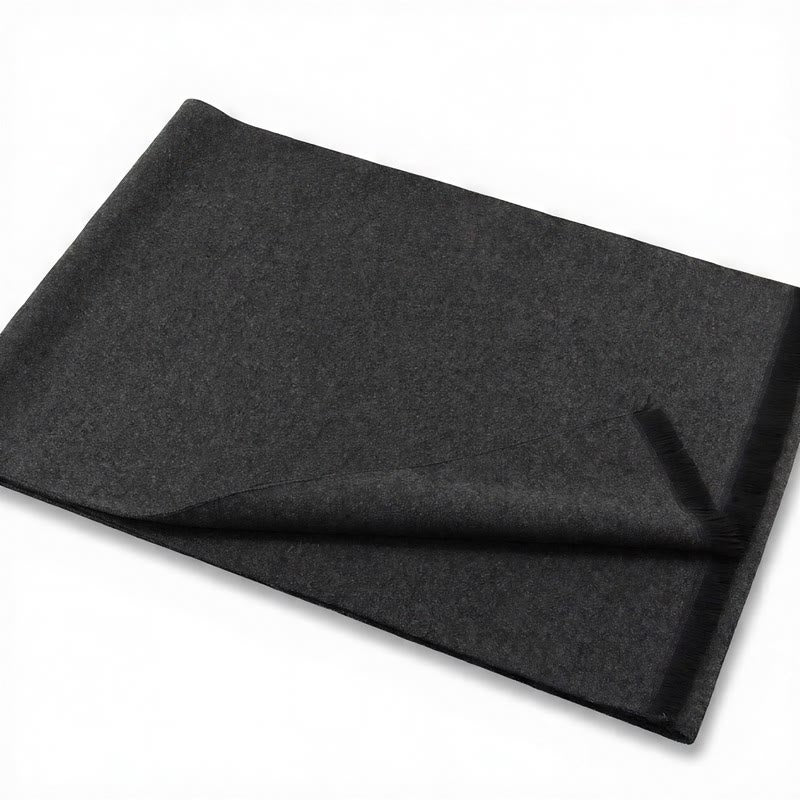 Bufanda cómoda para hombre con flecos y estampado a cuadros grises, estilo clásico de otoño/invierno, de Buddha Stones. - image 18