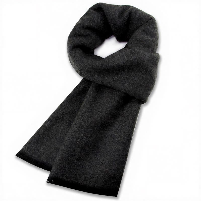 Bufanda cómoda para hombre con flecos y estampado a cuadros grises, estilo clásico de otoño/invierno, de Buddha Stones. - Gris oscuro - image 17