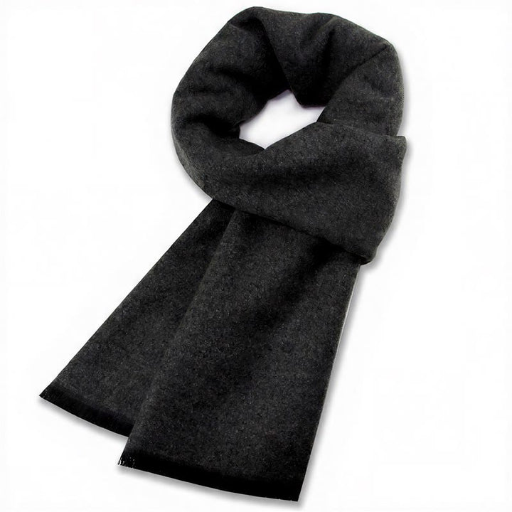 Bufanda cómoda para hombre con flecos y estampado a cuadros grises, estilo clásico de otoño/invierno, de Buddha Stones. - Gris oscuro - image 17