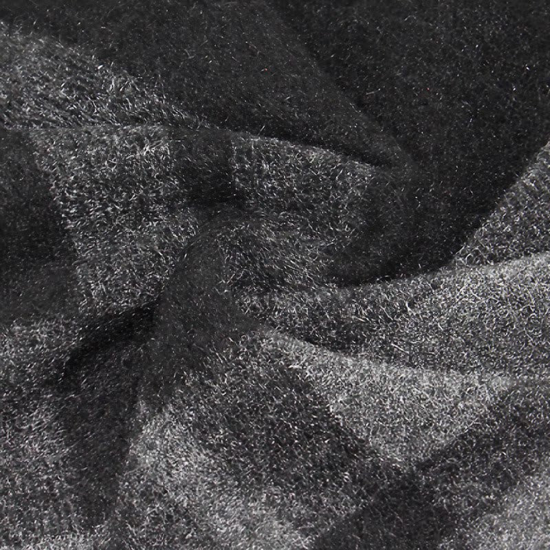Bufanda cómoda para hombre con flecos y estampado a cuadros grises, estilo clásico de otoño/invierno, de Buddha Stones. - image 8
