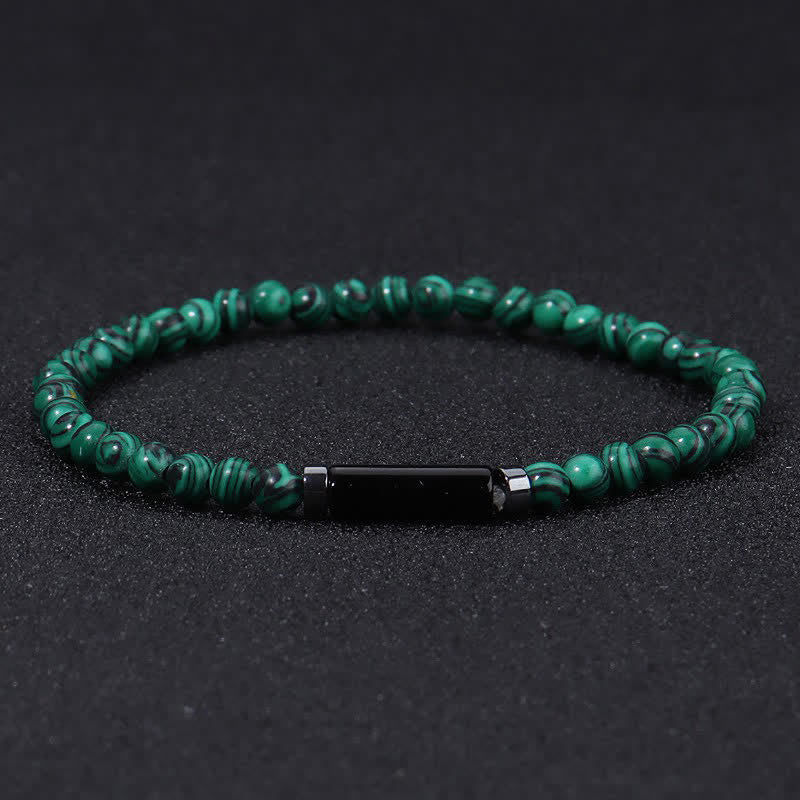 Buddha Stones Pulsera vintage de jaspe dálmata de roca volcánica de 4 mm para conexión a tierra - Malaquita (Protección ♥ Transformación) - image 7
