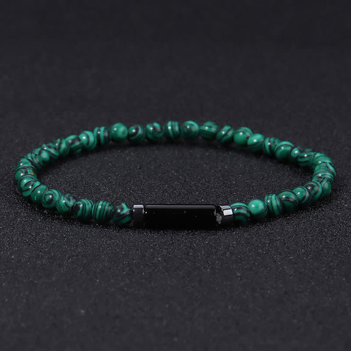 Buddha Stones Pulsera vintage de jaspe dálmata de roca volcánica de 4 mm para conexión a tierra - Malaquita (Protección ♥ Transformación) - image 7